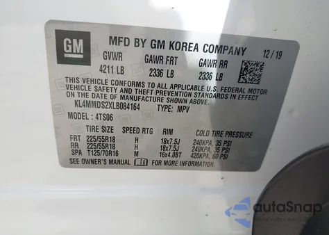 2020 Buick Encore Gx Fwd Select из США, поврежденный, VIN KL4MMDS2XLB084164